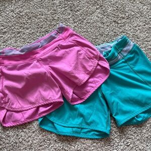 TWO Ivivva athletic shorts. Girls size 10